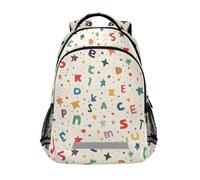 Mnsruu Letters School Backpack for Boys Girls Middle School Elementary Bookbags School Bag