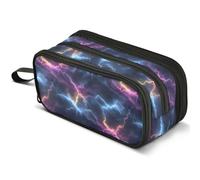 Mnsruu Lightning Pattern Pencil Case Large Capacity Pen Pouch Pencil Bag with 3 Compartments Pen Holder Organizer Stationery Bag