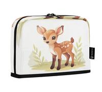 Mnsruu Little Deer Standing Pencil Case, Large Capacity Pen Bag for Boys Girls Multi-Layer Pen Pouch Pencil Holder Stationery Organizer for School Office Work