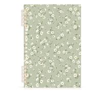 Mnsruu Little White Floral Spiral Notebook Journals 1 Pack, Hardcover Lined Journal for Women, A5 College Ruled Notebooks for Journaling Writing Work Office School 5.7x8.3 Inch