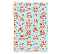 Mnsruu Love Guinea Pig Spiral Notebook Journals 1 Pack, Hardcover Lined Journal for Women, A5 College Ruled Notebooks for Journaling Writing Work Office School 5.7x8.3 Inch