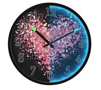 Mnsruu Luminous Wall Clock Rose Petals Love Bedroom Clocks Battery Operated Silent Glow in the Dark Clock for Living Room Kitchen 12 Inch