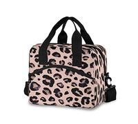 Mnsruu Lunch Bag for Kids Leopard Print Cheetah Pink Insulated Cooler Lunch Box Large Capacity Lunch Organizer for Boys Girls