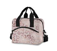 Mnsruu Lunch Bag for Kids Leopard Print Cheetah Rose Gold Insulated Cooler Lunch Box Large Capacity Lunch Organizer for Boys Girls
