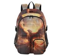 Mnsruu Magical Animals Phoenix School Backpack with Laptop Compartment, Big School Bag for Teenager Girls Boys, 17.5 Travel Rucksack Backpack for School Casual Daypacks College Work