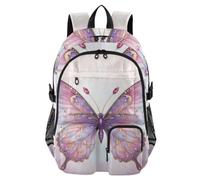 Mnsruu Magical Butterfly School Backpack with Laptop Compartment, Big School Bag for Teenager Girls Boys, 17.5 Travel Rucksack Backpack for School Casual Daypacks College Work