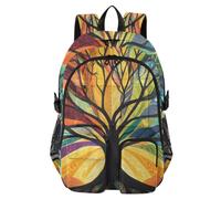 Mnsruu Magical Colorful Tree School Backpack with Laptop Compartment, Big School Bag for Teenager Girls Boys, 17.5 Travel Rucksack Backpack for School Casual Daypacks College Work