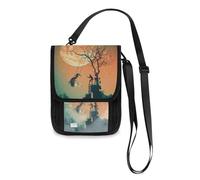 Mnsruu Man Pushing Woman on Swing Travel Wallet Passport Holder Credit Card Gadget Holder Pouch Bag Unisex Crossbody Wallet Travel Neck Wallet with Adjustable Strap