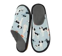 Mnsruu Men's Slipper Dalmatian Pattern Warm Fuzzy House Slippers for Women Non-slip Indoor/Outdoor Soles