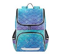 Mnsruu Mermaid Scales Bubble Kids Backpack Rucksack Bag for School Girls & Boys, Cute School Bag for Kids, Kids Bookbag for Elementary with Reflective Strip