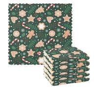 Mnsruu Microfibre Cleaning Cloths Christmas Gingerbread Snowflakes Reusable Dish Cloths for Washing Up 6 Pack Swedish Dishcloth Microfibre Cleaning Towels Washable Duster Rags Cloth Home