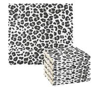 Mnsruu Microfibre Cleaning Cloths Leopard Black White Spotted Animal Print Reusable Dish Cloths for Washing Up 6 Pack Swedish Dishcloth Microfibre Cleaning Towels Washable Duster Rags Cloth Home
