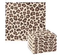 Mnsruu Microfibre Cleaning Cloths Leopard Print Cheetah Reusable Dish Cloths for Washing Up 6 Pack Swedish Dishcloth Microfibre Cleaning Towels Washable Duster Rags Cloth Home