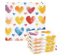 Mnsruu Microfibre Cleaning Cloths Love Colored Rainbow Gradient Heart Reusable Dish Cloths for Washing Up 6 Pack Swedish Dishcloth Microfibre Cleaning Towels Washable Duster Rags Cloth Home