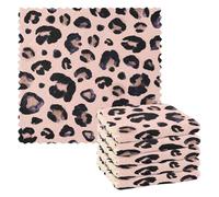 Mnsruu Microfibre Cleaning Cloths Pink Leopard Print Reusable Dish Cloths for Washing Up 6 Pack Swedish Dishcloth Microfibre Cleaning Towels Washable Duster Rags Cloth Home