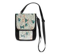Mnsruu Monarch Butterflies Travel Wallet Passport Holder Credit Card Gadget Holder Pouch Bag Unisex Crossbody Wallet Travel Neck Wallet with Adjustable Strap