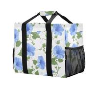Mnsruu Morning Glory Two Reusable Grocery Bags Shopping Bags Kitchen Travel Tote Bag Washable Beach Bag