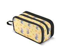 Mnsruu Mouse Cheese Animal Pencil Case Large Capacity Pen Bag 3 Compartment Pencil Pouch Stationery for Office College School Teen Student Girl Boy