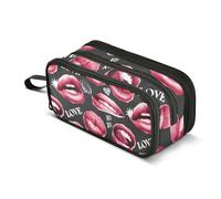 Mnsruu Mouth Lips Kiss Pencil Case Boys Girls Pen Bag Large Capacity School Office Stationery Organizer Pencil Pouch Holder Zipper Kids Teens Adults