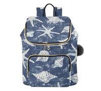 Mnsruu Navy Seashore Nautical Coastal Backpack for Women Travel Anti Theft Rucksack Large Casual Daypacks Quilted Laptop Purse Ladies Fashion Handbag