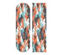 Mnsruu Orange Blue White Camouflage Pattern Skateboard Grip Tape, Longboards Griptape Anti Slip Scooter Griptape Sand Paper Sheet Sticker 9" x 33"