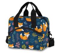 Mnsruu Orange Fox Leaf Insulated Lunch Bag for Women Kids Reusable Leakproof Children's Cooler Bag Lunch Box Bags for Work School BBQ Picnic