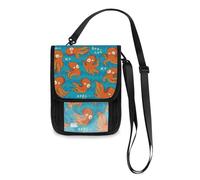 Mnsruu Orange Octopus Cartoon Travel Wallet Passport Holder Credit Card Gadget Holder Pouch Bag Unisex Crossbody Wallet Travel Neck Wallet with Adjustable Strap