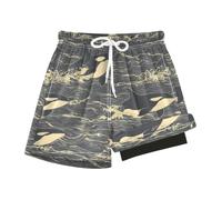 Mnsruu Orca Wave Pattern Boys Swim Trunks Quick Dry Compression Liner for 9-11 Years