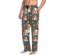 Mnsruu Pajama Pants for Men, Beagle Dog Cartoon Design Men's Separate Bottoms, Lounge Pants, Relaxed Sleep Pant