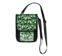 Mnsruu Panda Cute Green Travel Wallet Passport Holder Credit Card Gadget Holder Pouch Bag Unisex Crossbody Wallet Travel Neck Wallet with Adjustable Strap