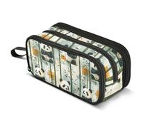 Mnsruu Panda Little Animal Leaf Pencil Case Large Capacity Pencil Pouch with 3 Compartments Stationery Case Pen Bag for Boys Girls Kids Adults School Office