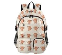 Mnsruu Paper Cup Brown School Backpacks for Teen Girls Laptop Backpacks | Lightweight 14" Computer Bag College Women Casual Travel Daypack Mulitiple Pockets