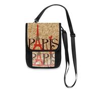 Mnsruu Paris Eiffel Tower on Floral Background Travel Wallet Passport Holder Credit Card Gadget Holder Pouch Bag Unisex Crossbody Wallet Travel Neck Wallet with Adjustable Strap