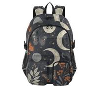 Mnsruu Pattern Of Moons and Stars School Backpack with Laptop Compartment, Big School Bag for Teenager Girls Boys, 17.5 Travel Rucksack Backpack for School Casual Daypacks College Work