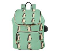 Mnsruu Penguin Green Backpack for Women Travel Anti Theft Rucksack Large Casual Daypacks Quilted Laptop Purse Ladies Fashion Handbag