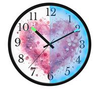 Mnsruu Pink Heart Flower Doodle Wall Clock Luminous Bedroom Clocks Battery Operated Silent Glow in the Dark Clock for Living Room Kitchen 12 Inch