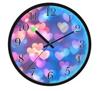 Mnsruu Pink Heart Neon Shiny Glitter Wall Clock Luminous Bedroom Clocks Battery Operated Silent Glow in the Dark Clock for Living Room Kitchen 12 Inch