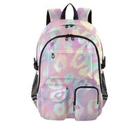 Mnsruu Pink Neon Leopard Print Cheetah Backpack Laptop Backpack for College Women Men College Bookbag Water Resistant Travel Daypack Casual Multi Pocket