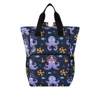 Mnsruu Pirate Octopus Baby Diaper Bag Backpack Large Bag Waterproof Travel Diaper Bags for Moms and Dads