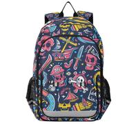 Mnsruu Pirate Skull Skeleton Grunge Style Backpack for Boys Girls School Bags Laptop Casual Rucksack Purse Travel Daypack Women Men College