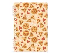 Mnsruu Pizza Love Pattern Spiral Notebook Journals 1 Pack, Hardcover Lined Journal for Women, A5 College Ruled Notebooks for Journaling Writing Work Office School 5.7x8.3 Inch