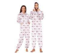 Mnsruu Plaid Bow Heart Flower Pattern Adult Onesie Pajama Jumpsuit Zippered Sleepwear Homewear Party One Piece Suit