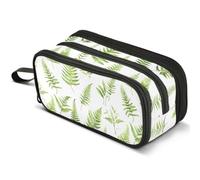Mnsruu Plants Holly Leaves Pencil Case Large Capacity Pen Pouch Pencil Bag with 3 Compartments Pen Holder Organizer Stationery Bag