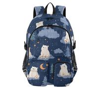 Mnsruu Polar Bear Cloud Tree Pattern Backpack Laptop Backpack for College Women Men College Bookbag Water Resistant Travel Daypack Casual Multi Pocket