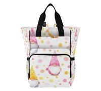 Mnsruu Polka Dot Dwarf Pattern Baby Diaper Bag Backpack Large Bag Waterproof Travel Diaper Bags for Moms and Dads