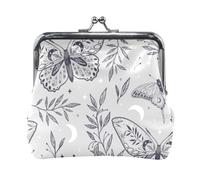 Mnsruu Portable Coin Purses for Women Girls Boho Magic Stars Butterfly Pouch Mini Purse Kiss-Lock Change Wallet Small Leather Purses for Women Girls Credit Card, Keys, Coin, Headset