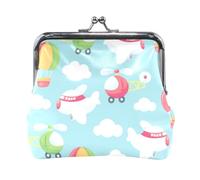 Mnsruu Portable Coin Purses for Women Girls Come Fly with Me Pouch Mini Purse Kiss-Lock Change Wallet Small Leather Purses for Women Girls Credit Card, Keys, Coin, Headset