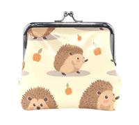 Mnsruu Portable Coin Purses for Women Girls Cute Hedgehog Pumpkin Pouch Mini Purse Kiss-Lock Change Wallet Small Leather Purses for Women Girls Credit Card, Keys, Coin, Headset