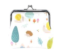 Mnsruu Portable Coin Purses for Women Girls Cute Scandinavian Snail Pouch Mini Purse Kiss-Lock Change Wallet Small Leather Purses for Women Girls Credit Card, Keys, Coin, Headset