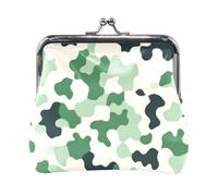 Mnsruu Portable Coin Purses for Women Girls Graffiti Army Camouflage Green Pouch Mini Purse Kiss-Lock Change Wallet Small Leather Purses for Women Girls Credit Card, Keys, Coin, Headset